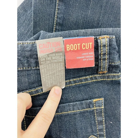 Mossimo Jeans Boot Cut sz 9 Lowest Rise Dark Wash Womens - Picture 6 of 14